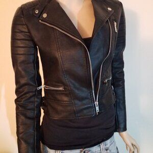 Zara Basic Faux Leather Cafe Style Jacket
